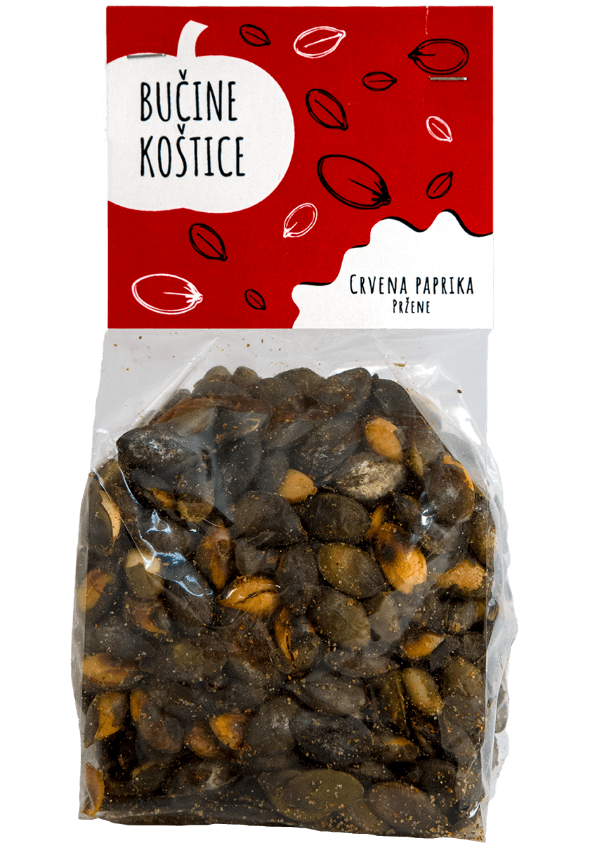 Bučine koštice - crvena paprika, pržene, 80g